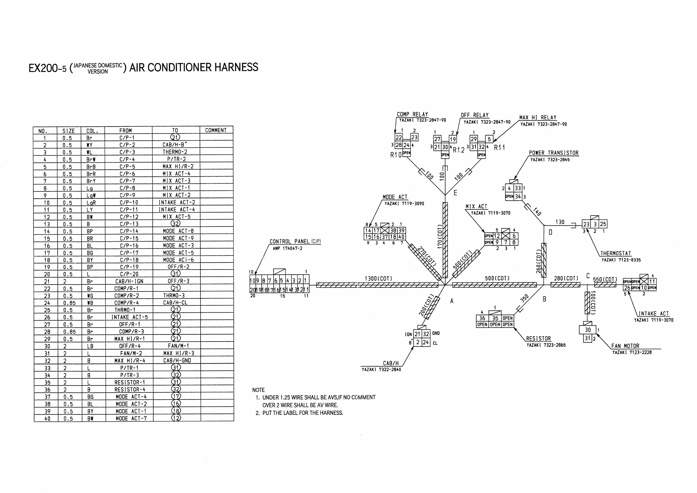 EX200-5 ELECTRICAL CIRCUIT HITACHI DIAGRAM